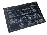 BMW Engineered Art Laser Etched Blueprint Artwork 23"x16.5"