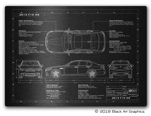 BMW Engineered Art Laser Etched Blueprint Artwork 23