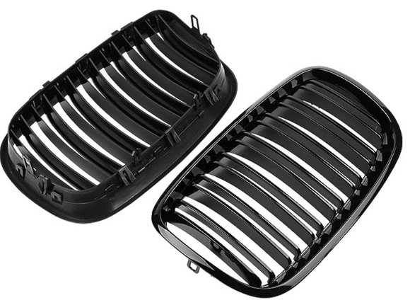BMW Gloss Black Grill (Front Pair Double Slats) for E70 X5 & E71 X6