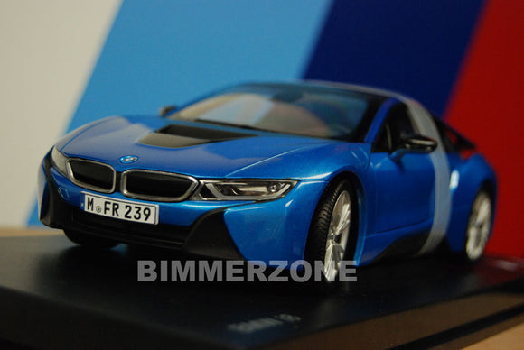 Genuine BMW i8 Diecast Model - 1:18 Scale (Protonic Blue)