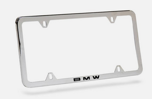 Genuine BMW License Plate Frame  - Chrome Laser Slimline