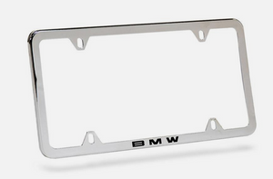 Genuine BMW License Plate Frame Chrome Laser Slimline Bimmerzone