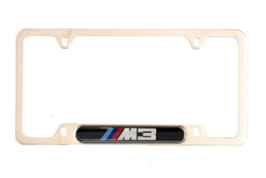 Genuine BMW License Plate Frame - Silver M3