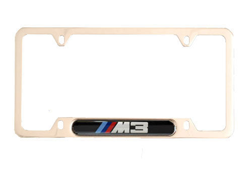 Genuine BMW License Plate Frame - Silver M3
